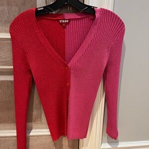 Staud Women's Red and Pink Sweater